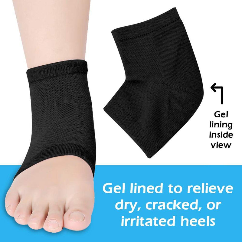 Heel Socks, Heel Spur Bandage For Pain Relief For Plantar Fasciitis And Ankle Pain, Open Toe, Soft Comfy Recovery Socks, Gel Compression Socks For Men And Women (Black) - NewNest Australia