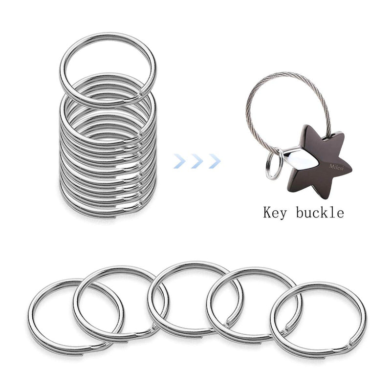 100 Pcs Split Ring, Small Key Rings Bulk Split Keychain Rings DIY Craft Metal Keychain Connector Accessories (12mm) 12mm - NewNest Australia