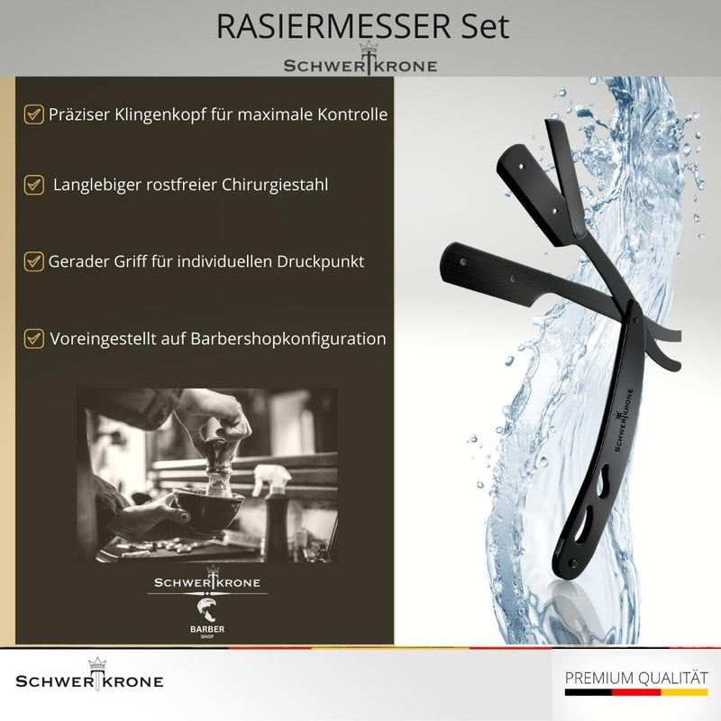 Schwertkrone Men's Razor with 100 Premium Interchangeable Blades + Case (Black) Black - NewNest Australia