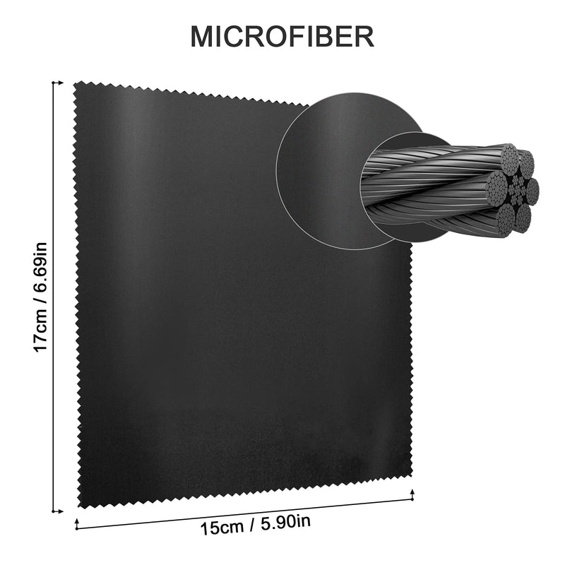 Hifot Microfiber Cleaning Cloth 12 Pack, Glasses Cleaning Cloth for Eyeglasses, Spectacles, Sunglasses, Camera Lenses, iPad, Tablets, Phones, LCD Screens and Other Delicate Surfaces Grey&black - NewNest Australia