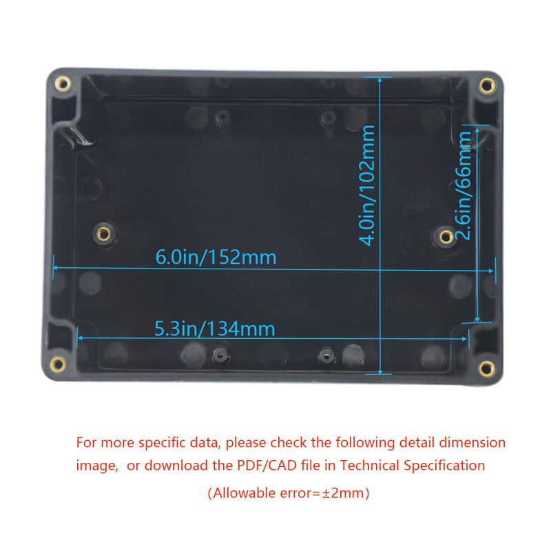 Junction Box, Zulkit Project Box IP65 Waterproof Dustproof ABS Plastic Electrical Boxes Electronic Enclosure Black 6.3 x 4.3 x 3.5 inch(160 x 110 x 90 mm)(Pack of 1) 6.3" x 4.3" x 3.5"(Pack of 1) - NewNest Australia
