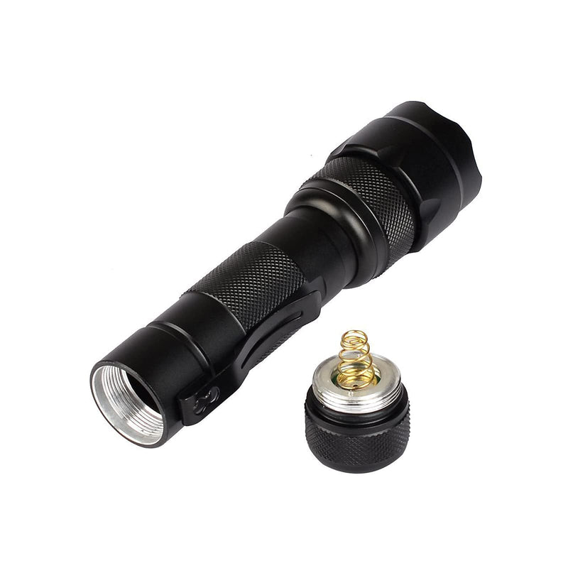 Skysted WF-502B Single Mode Tactical Flashlight with Clip,Ultra Bright 1200 Lumens Cree XM-L2 U3 1A LED,Waterproof Handheld Torch Support 18650 CR123A Battery,for Camping Hiking Emergency(Black) Black - NewNest Australia