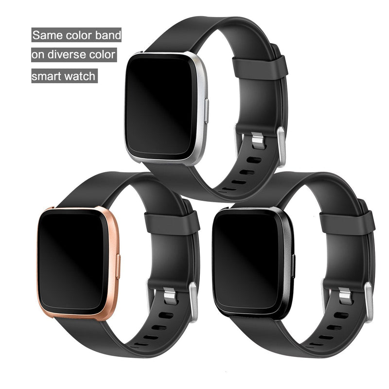 Wepro Bands Compatible with Fitbit Versa SmartWatch, Versa 2 and Versa Lite SE Watch for Women Men, Small and Large Black Small 5.5"-7.2" - NewNest Australia
