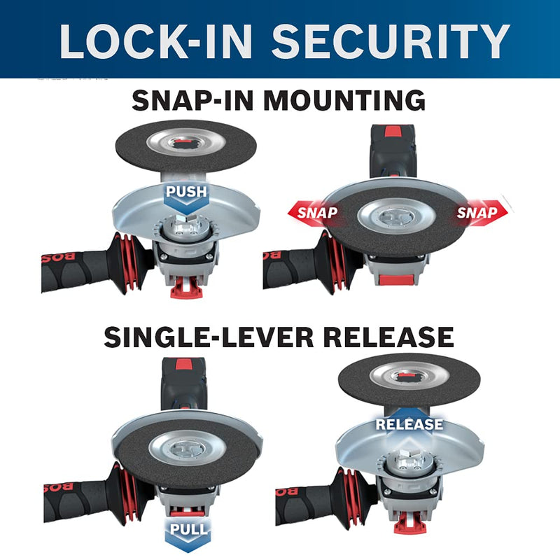 Bosch MGX0500 5 In. X-LOCK Backing Pad with X-LOCK Clip - Medium Hardness Backing Pad 4-1/2 In - NewNest Australia