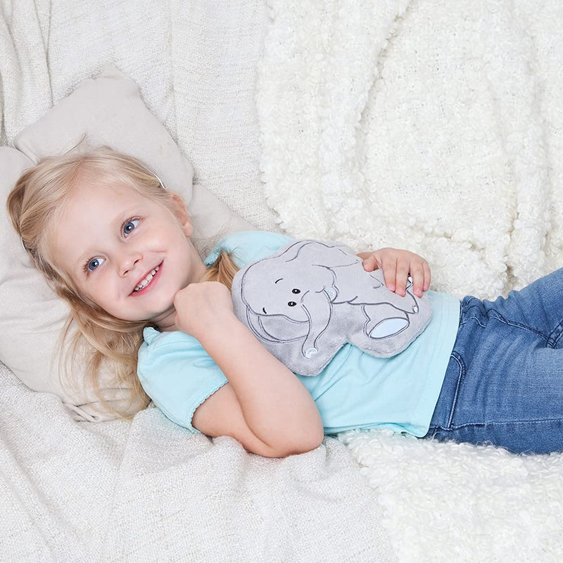 GRÜNSPECHT Warming Zoo Elephant, Grape Seed Heat Pillow with Washable Cover for Children, Warming Cuddly Toy for Stomach Aches & Colds (120-V1) - NewNest Australia