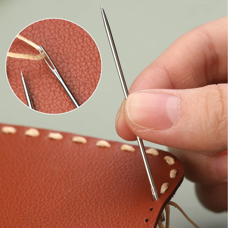 9 Pcs Heavy Duty Hand Sewing Needles Kit,Leather Sewing Needles with 5 Leather Hand Sewing Needle and 4 Curved Needle for Home Upholstery,Leather Needles for Hand Sewing,Carpet Canvas Repair… 9PCS - NewNest Australia