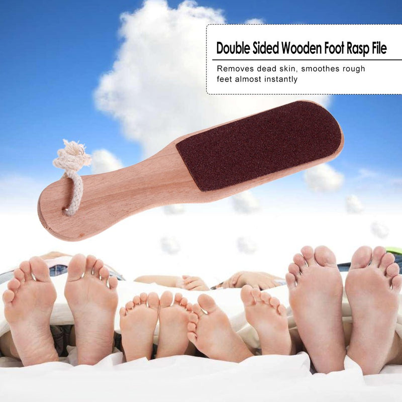 Anself 4PC Double Sided Foot Rasp Manicure File Callus, 2-Sided Wooden Foot File, Hard Skin Remover and Callus Removal, Reusable Foot Rasp for Callus Trimming & Callus Removal, Manual Pedicure File - NewNest Australia