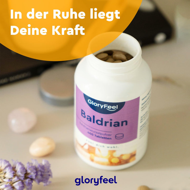Valerian High Dose - 400 Vegan Tablets For Soothing - Over 1 Year Supply - Quiet Sleep And Inner Serenity - Vegan And Without Unwanted Additives Made In Germany - NewNest Australia