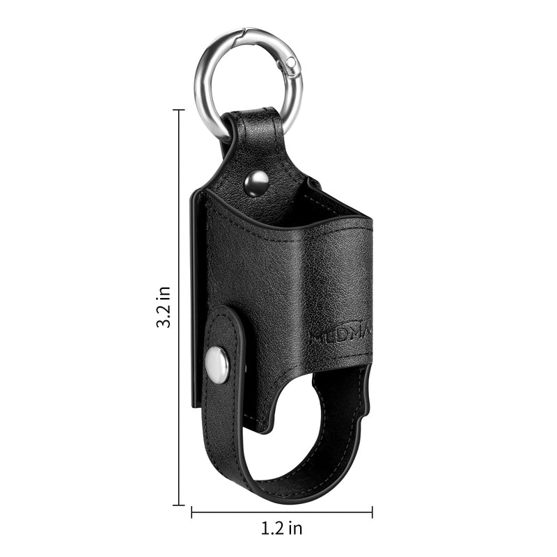 MEDMAX Asthma Inhaler Holder PU Leather Protective Travel Handy Mini Holster, Lightweight Carrying Case with Carabiner Clip, Inhaler Not Included (Case Only) (Black) Black - NewNest Australia