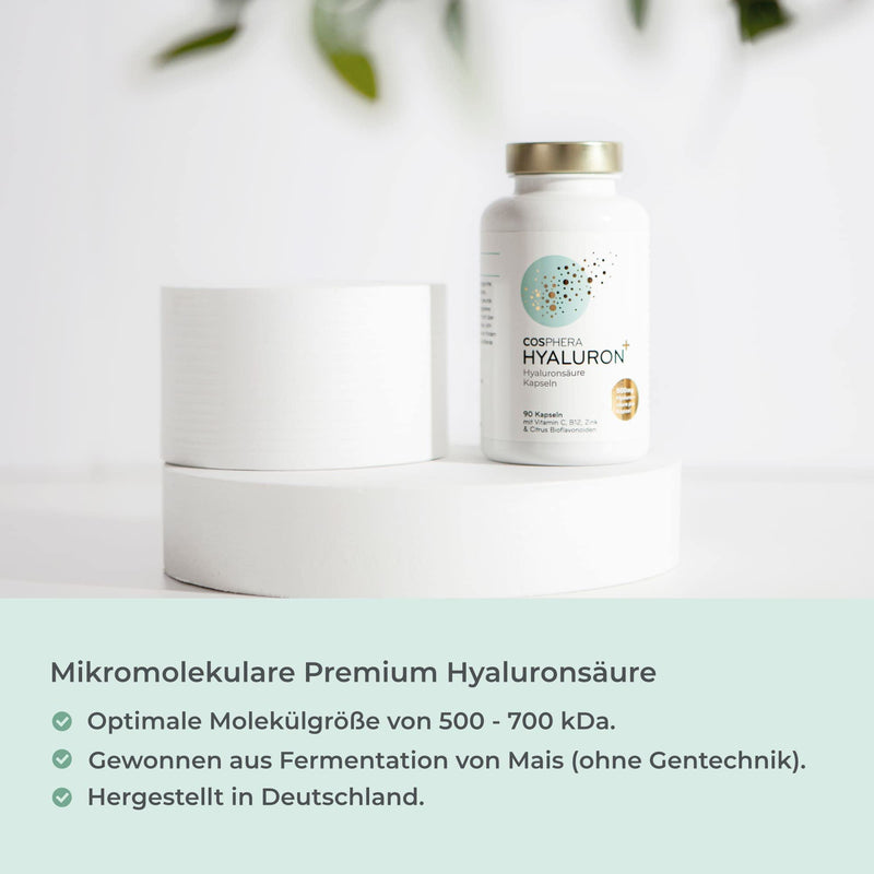 High-Dose Hyaluronic Acid Capsules With 500 Mg Per Capsule - 90 Vegan Hyaluronic Capsules In A 3-Month Supply - 500-700 Kda I Enriched With Zinc To Help Maintain Normal Skin And Bones. - NewNest Australia