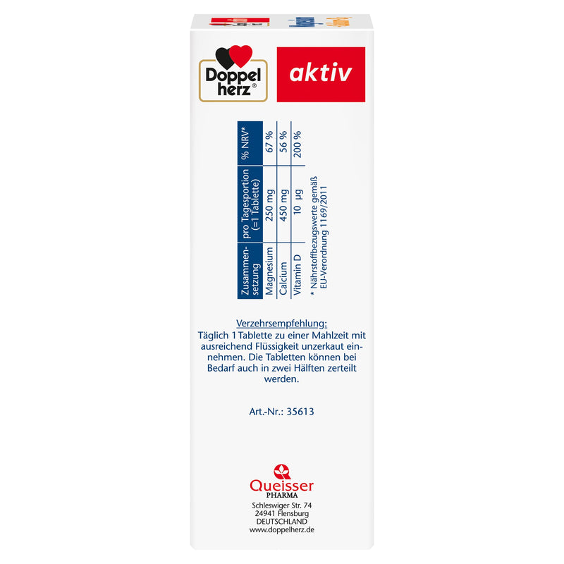 Doppelherz Magnesium + Calcium + D3 - Magnesium as a contribution to muscle function and the maintenance of normal bones - 120 tablets 120 tablets (pack of 1) single - NewNest Australia