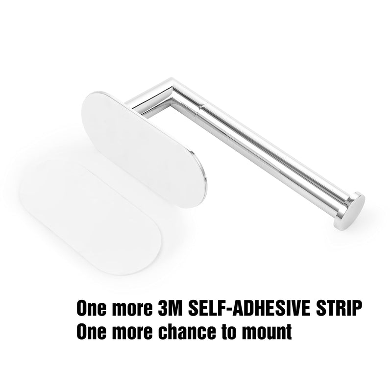 Polarduck Adhesive Toilet Paper Holder, 3M Chrome Toilet Paper Holder SUS 304 Stainless Steel, Toilet Paper Roll Holder No Drilling for Bathroom (Silver) - NewNest Australia