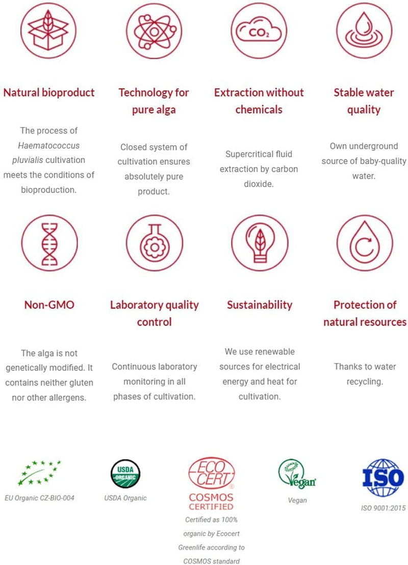 New: Organic Astaxanthin Oil 12mg - High Strength - Pure & Natural Astaxanthin - 60 Capsules - Carrageenan Free - Premium Algamo® Oil - Haematococcus Pluvialis - UK Made - Zero Additives - EU Source 60 Capsule Bottle - NewNest Australia