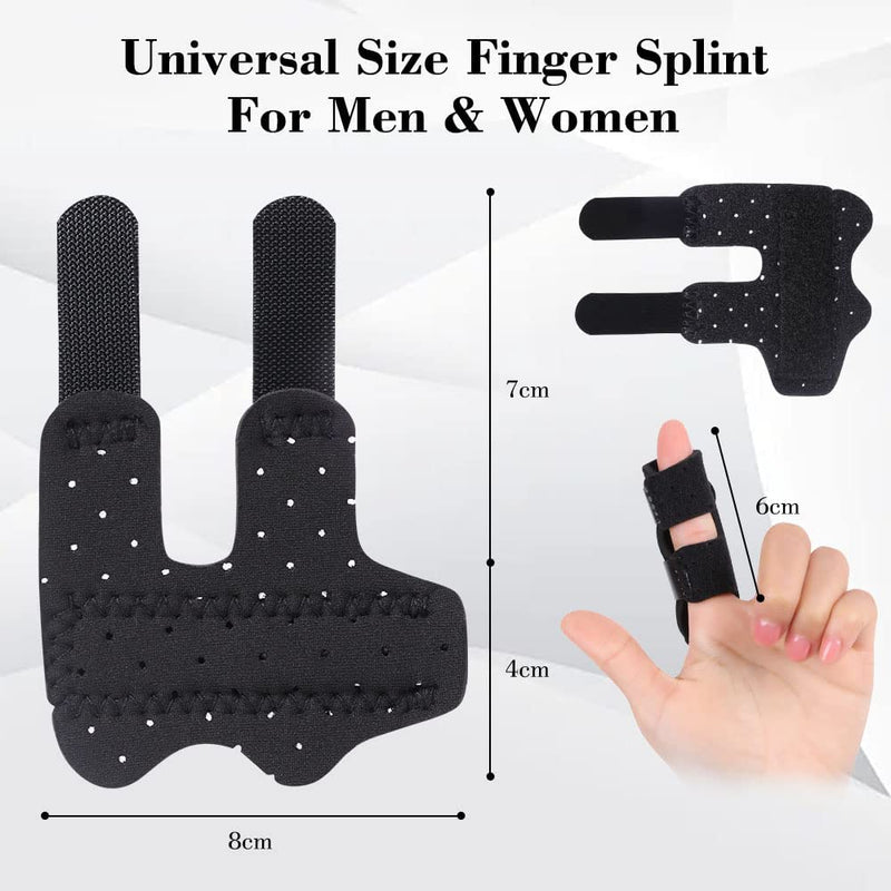 Acwoo Finger Splint, Pack Of 2 Finger Straightener Finger Splint Stabilizer Soft Comfortable Finger Support Finger Bandage For Broken Sprains Arthritis Or Tendinitis (Black) - NewNest Australia