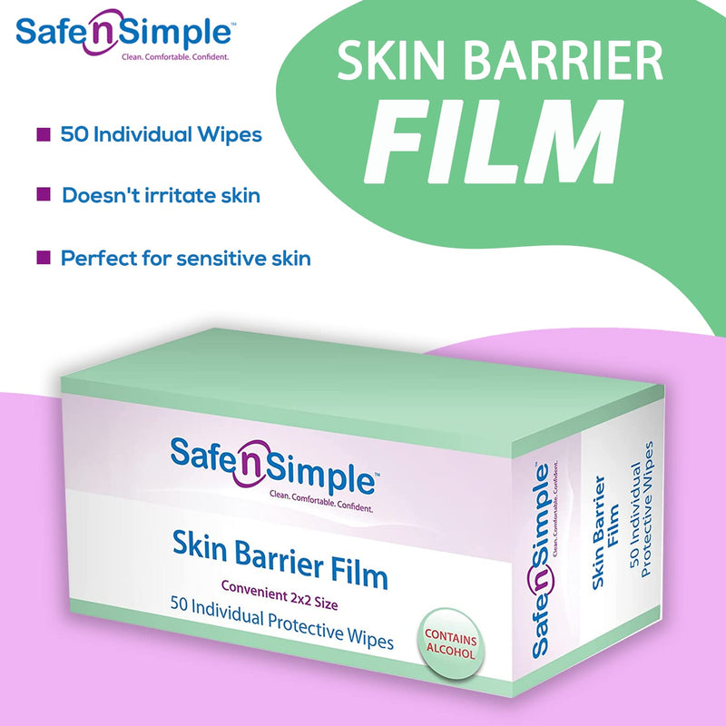Safe n' Simple Simpurity Skin Barrier Wipes, Quick Drying No Sting Skin Prep Wipes, Large Size Skin Prep Protective Wipes, 2x2 Ostomy Wipes - NewNest Australia