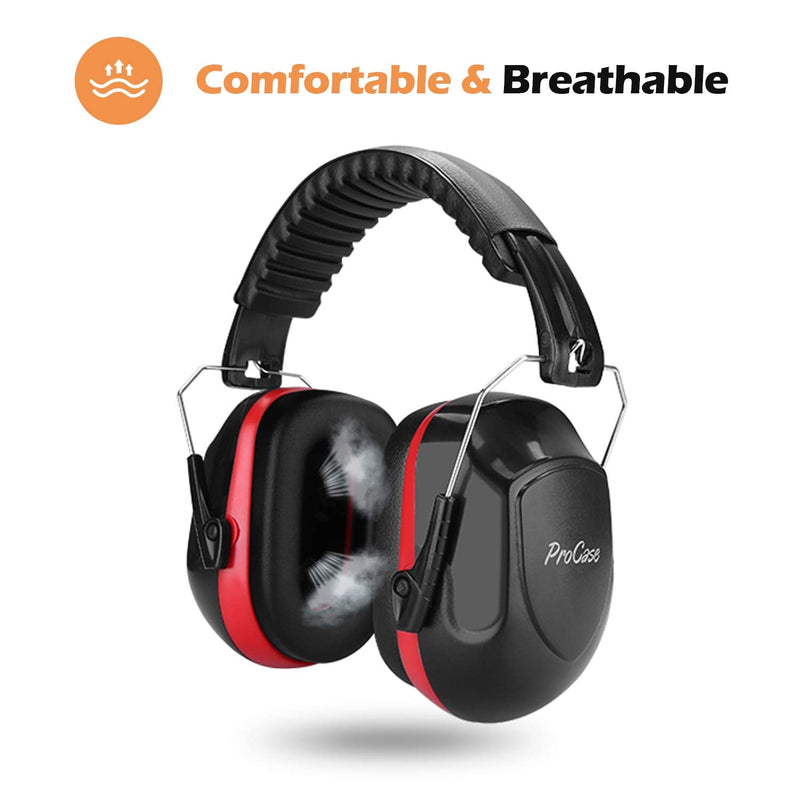ProCase Noise Reduction Safety Ear Muffs, Shooters Hearing Protection Earmuffs, NRR 28dB Noise Sound Protection 1- Red - NewNest Australia