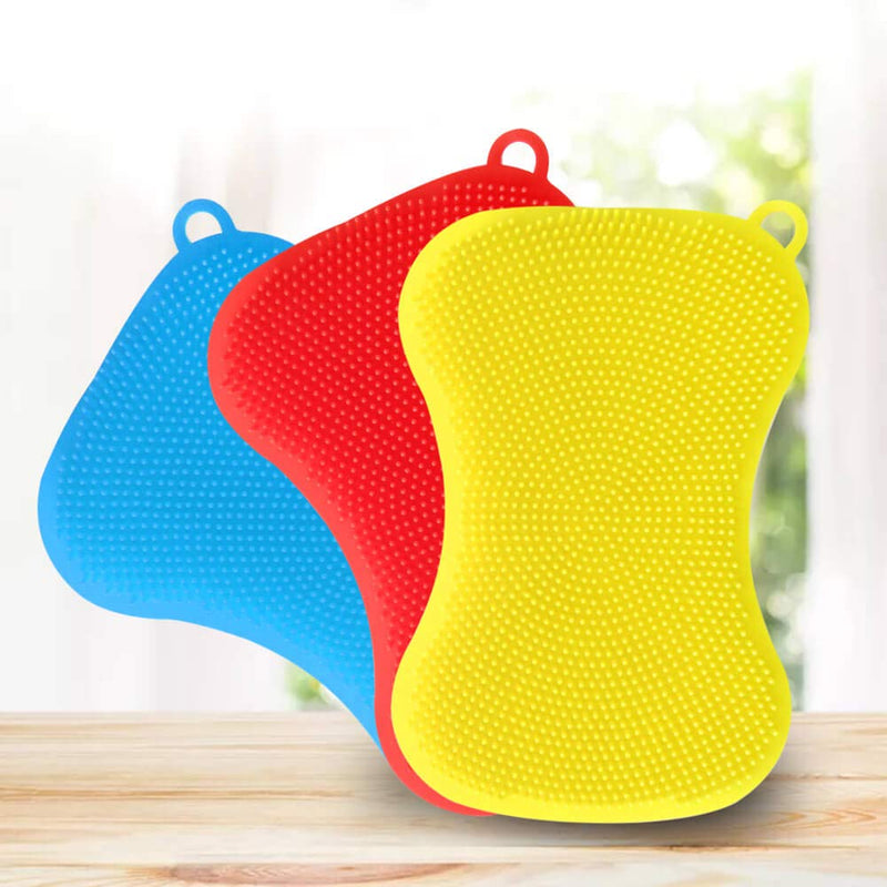Silicone Sponge Dish Washing Kitchen Scrubber - Magic Food-Grade Dishes Multipurpose Better Sponges Non Stick Cleaning Smart Kitchen Gadgets Brush Accessories - NewNest Australia
