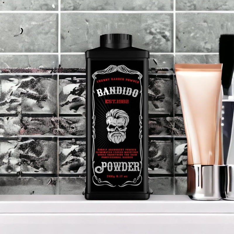 Bandido Barber Talc Powder 260gr | Hairdresser Talcum Powder | Kuaför Talk Pudrasi | Removes body skin irritations and scratches | Men's shaving aftercare | Hairdressing supplies - lockable dispenser - NewNest Australia