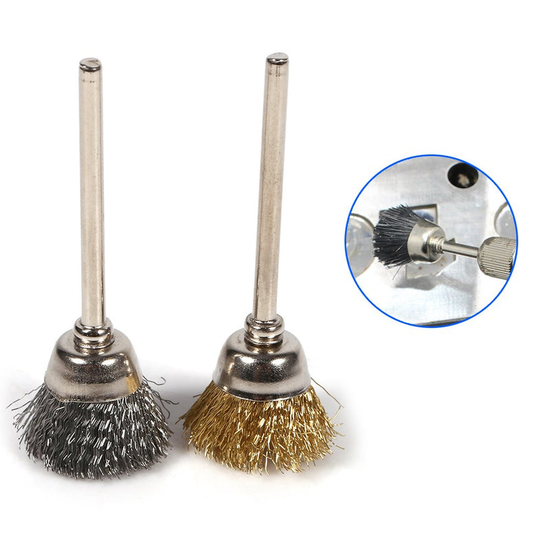 Brass Steel Wire Brush Set, 36 Pcs Stainless Steel Wire Brush Pen Cup Wheel Shaped Polishing Cleaning Rotary Tools Full Kit for Electric Equipment Perfect for Removal of Rust/Corrosion/Paint - NewNest Australia