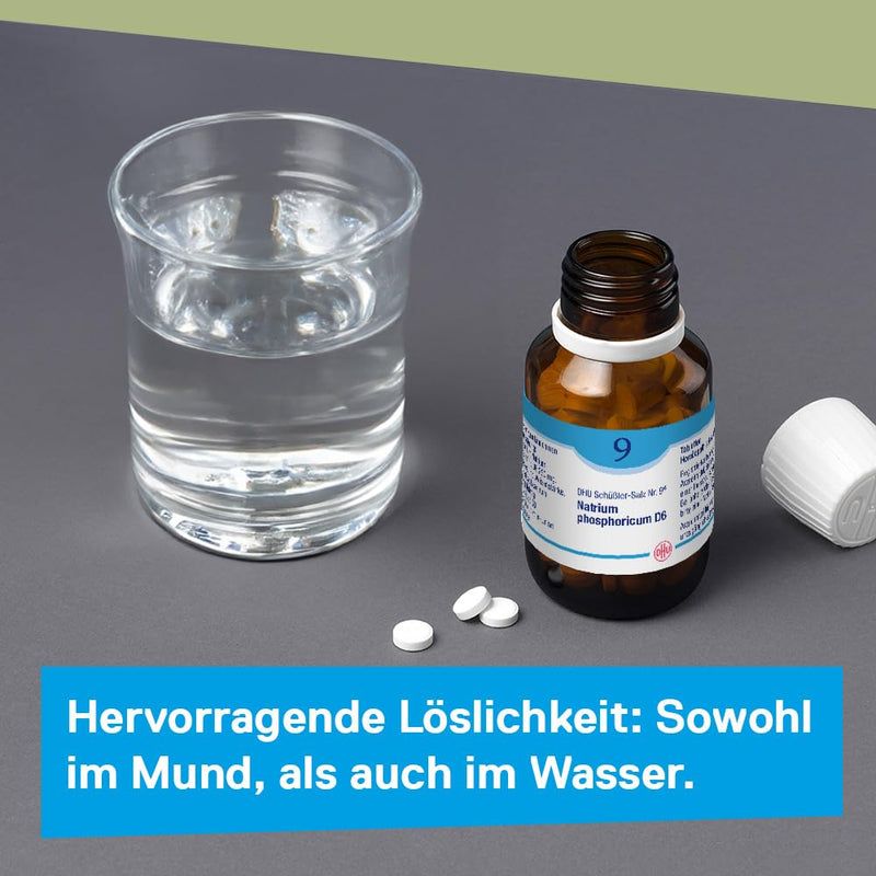 DHU Schüßler Salt No. 9 Natrum phosphoricum D6 - The mineral salt of metabolism - the original - environmentally friendly in a medicine glass, 200 tablets - NewNest Australia