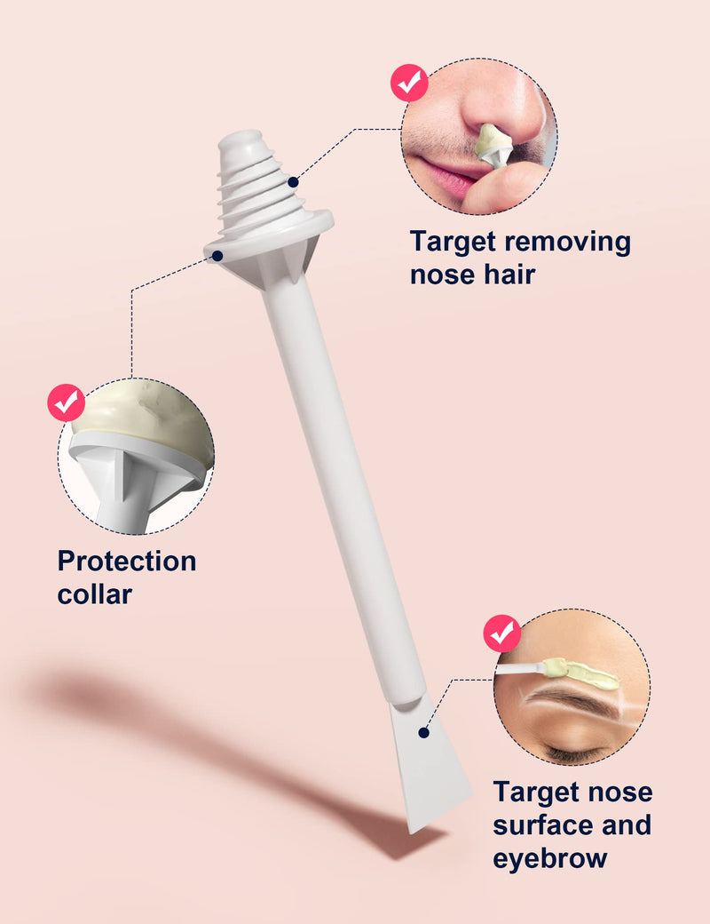 ANRUZ Nose Waxing kit with 100g Nose Wax Beads,Nose Hair Wax Kit with 10 Wooden Spatula, 20 Applicators and 10 Paper Cup- Painless & Safe Nose Hair Removal Wax Kit Can be Used for 15-20 Times - NewNest Australia