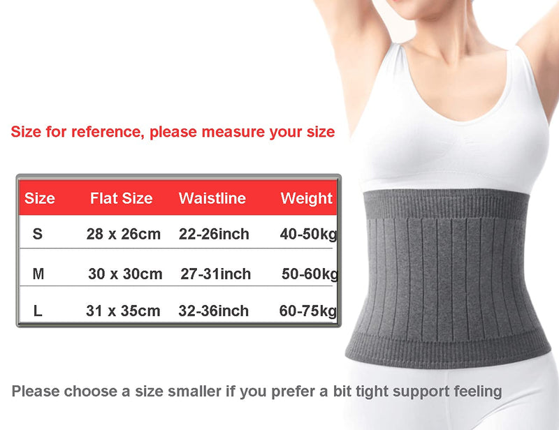 Thermal Cashmere Knit Lumbar Warmer Lower Back Support Belt Brace Stomach Kidney Warmer Abdominal Binder Waist Trimmer Band Postpartum Belly Wrap - Warming Kidney & C Section Surgical Recovery S-suggest 40-50KG Black - NewNest Australia