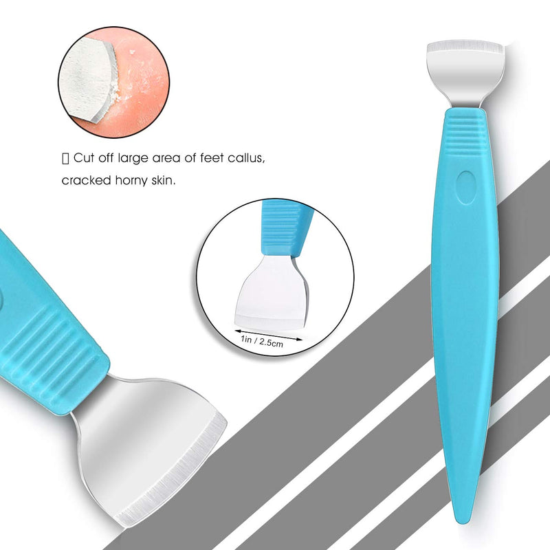 Bezox Professional Callus Slicer Blades Made Of Stainless Steel Callus Remover - Foot Care Manicure Pedicure Knife Kit Callus Corn Hard Tough Skin Remover Razor (Blue) - NewNest Australia