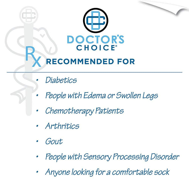 Doctor's Choice Men's Diabetic Crew Socks, Black, Large, Sock Size 10-13 Black/Crew Large (4 Pair) - NewNest Australia