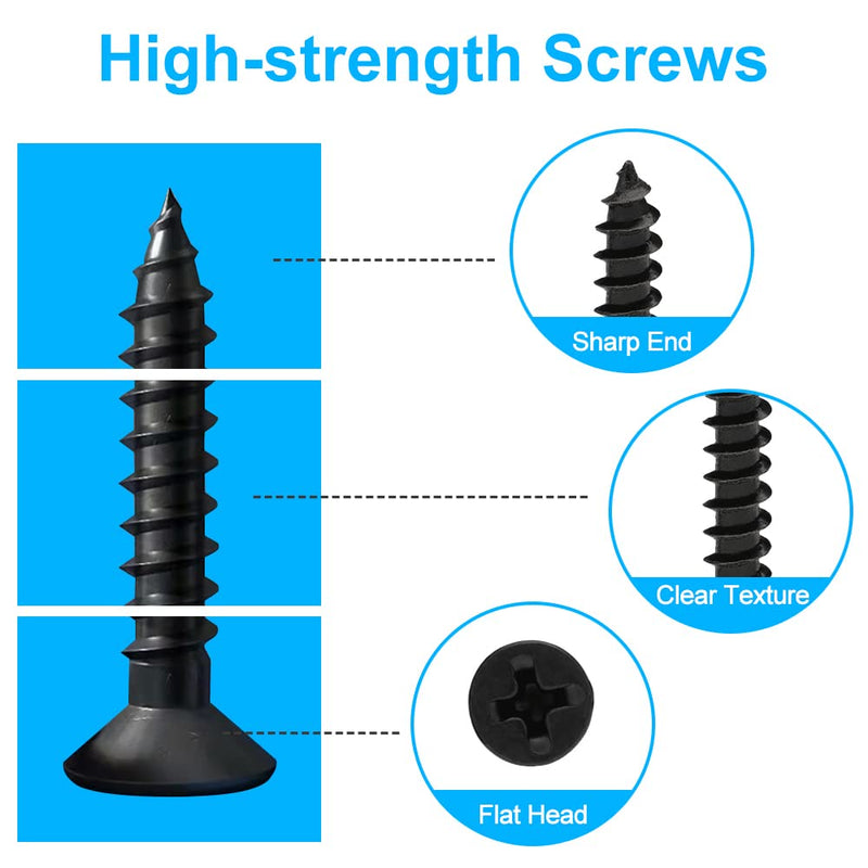 40PCS Black L Bracket Corner Brace Small L Brackets for Wood, Metal Corner Bracket, Right Angle Bracket for Wood Furniture Chair Drawer Cabinet with 80PCS Screws (0.79 x 0.79 inch) 20 mm - NewNest Australia