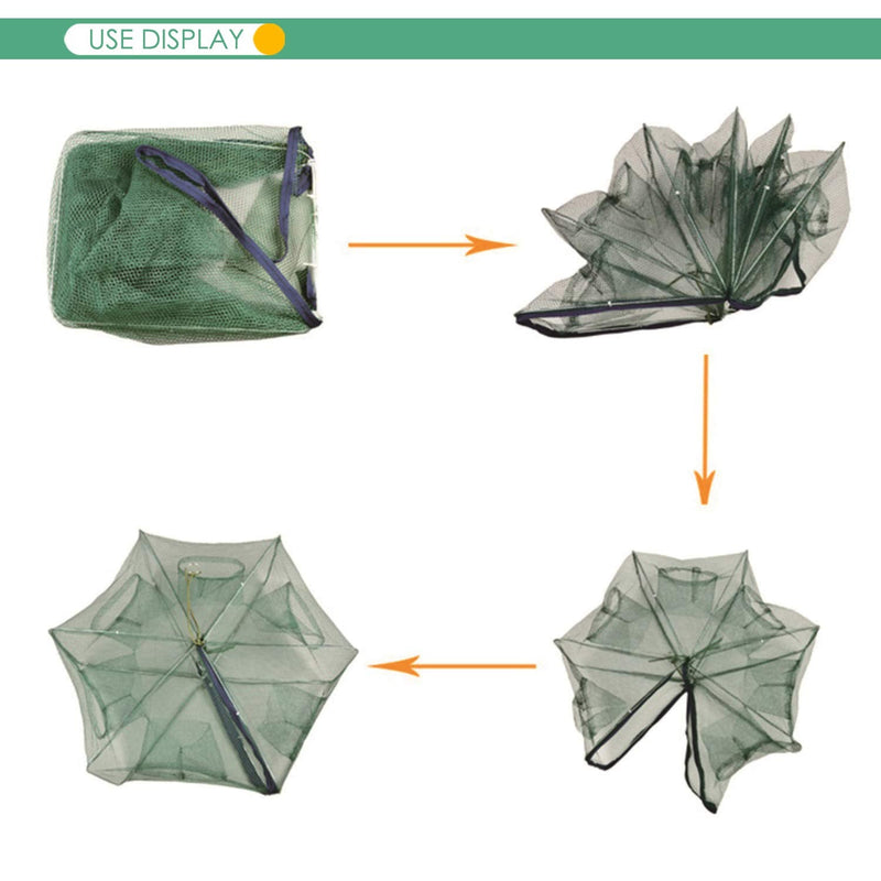 Portable Bait Traps Fishing Nets Foldable - Easy Use Hand Casting Bait Traps Cage Baits Cast Mesh Trap 60*26CM (Dia:23.62" Heights:10.24") - NewNest Australia