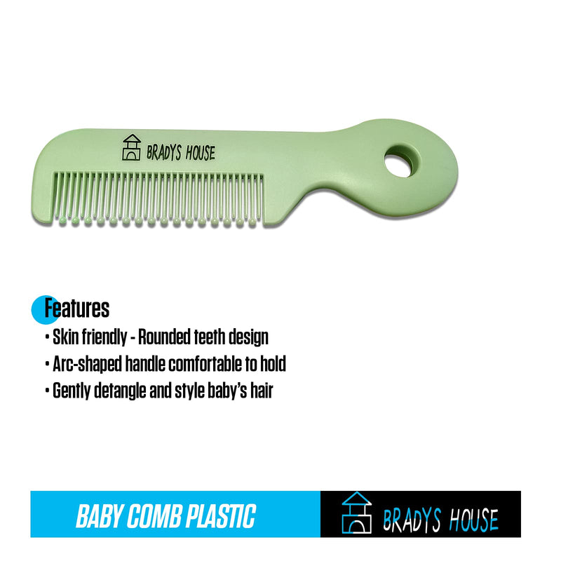 BRADYS HOUSE - 3 Piece Baby Hair Brush & Comb Set for Newborns- Soft Goat Bristle Hair-Brush, Silicone Bath Brush and Plastic Comb for Infant, Toddler, Kids - Baby - NewNest Australia