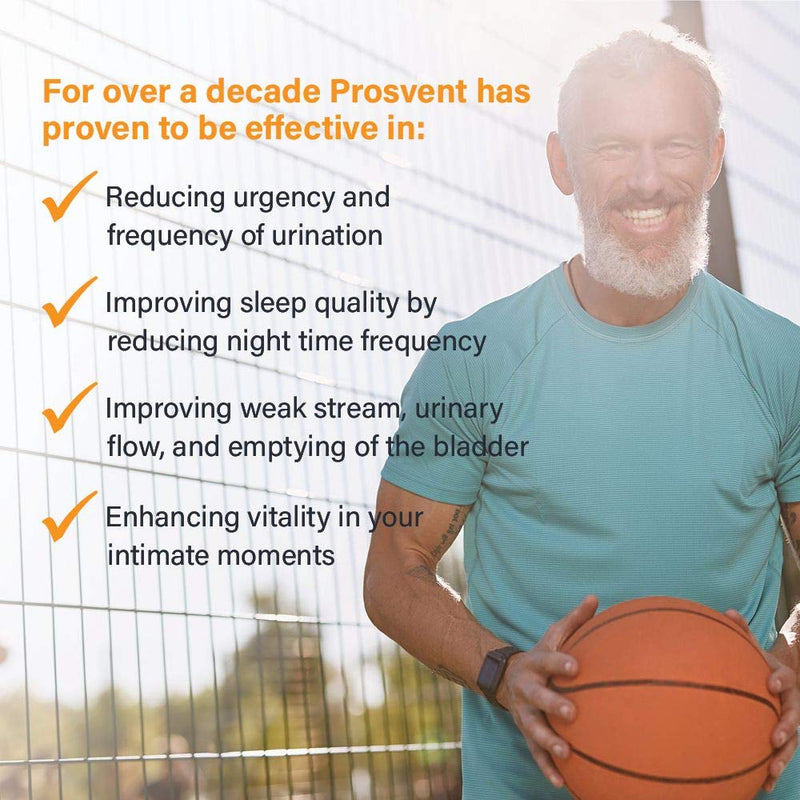 Prosvent Prostate Supplement for Men with Clinically Effective Beta Sitosterol, as Well as Saw Palmetto, Vitamin D & Zinc. Premium Prostate Support-Reduce Frequency & Urgency of Urination (60 Count) 60 Count - NewNest Australia