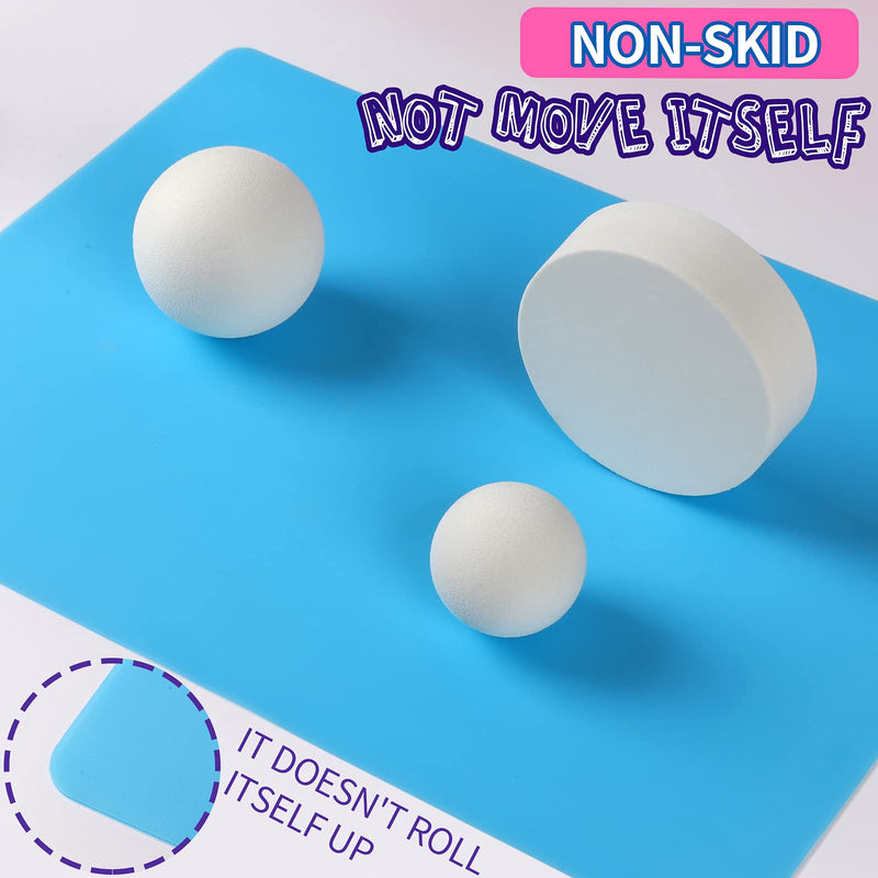 LEOBRO 2 Pack 15.7" x 11.7" Large Silicone Sheet for Crafts Jewelry Casting Mould Mat, Nonstick Silicone Craft Mat, Placemat, Playdoh Mat, Silicone Mats for Epoxy Resin, Polymer Clay, Blue & Rose Red - NewNest Australia