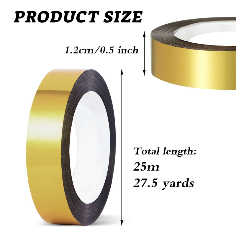 6 Rolls Gold Mirror Tape, Gold Tape for Wall Decor, Gold DIY Graphic Art Tape, Metallic Washi Mirror Tape for Cabinet Wall Wardrobe Bathroom Decoration Gift Wrapping, 1/2 Inch x 165 Yards - NewNest Australia