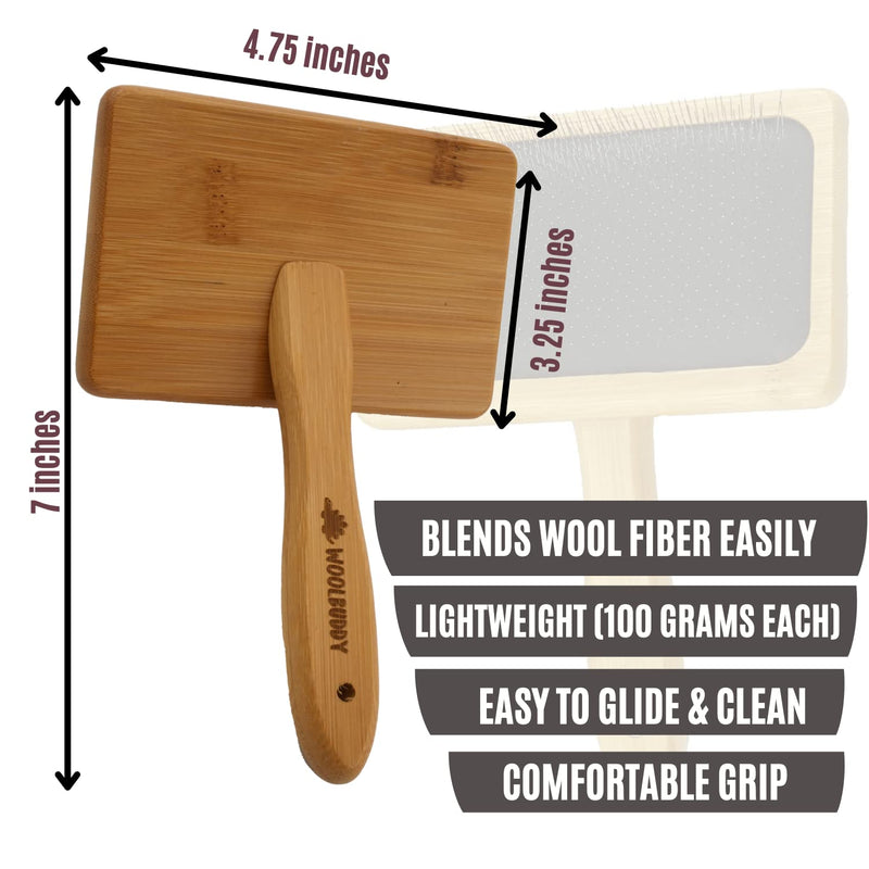 Woolbuddy Wool Brush, Hand Carders for Wool, 2 pccs Needle Felting Brush, Dog Brush for Shedding, Cat Brushes and Cat Combs for Indoor Cats, Slicker Brush for Blending Wool, Long and Short Hair Pets - NewNest Australia