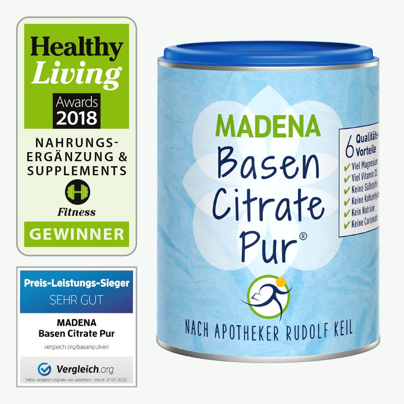 Madena Pure Alkali Citrate, By Pharmacist Rudolf Keil, Base Powder, 216 G Tin, The Original With 100% Organic Alkalis, Vegan, Lots Of Magnesium For A Citrate, Zinc, Potassium And Calcium Diet - For Fasting Based On Alkaline Food 3755779 216.00 - NewNest Australia