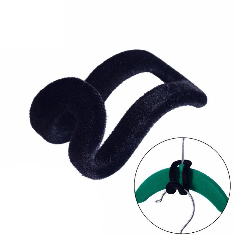 NewNest Australia - KISEER Mini Cascading Hanger Hooks, 50 Pcs Hanger Connection Hook for Clothes Hanger or Velvet Hanger(Black) 