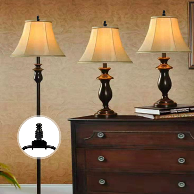 Lamp Shade Harps Holder Adjustable Kit - 8 10 Inch with E26 UNO Light Base Set Lampshades parts for Table and Floor Lamps finials Bracket Light Fitting - 2 Pack (Black, 8 Inch) Black - NewNest Australia