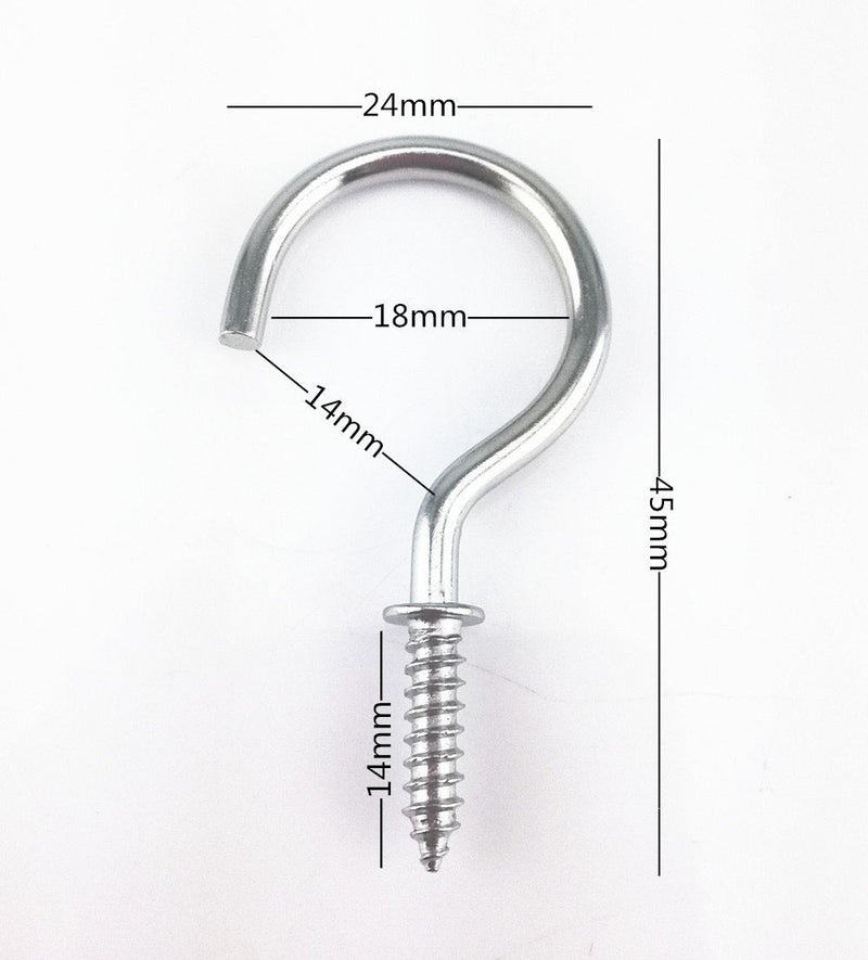NewNest Australia - Yueton 50pcs Metal Screw-in Ceiling Hooks Cup Hooks (Nickel) 