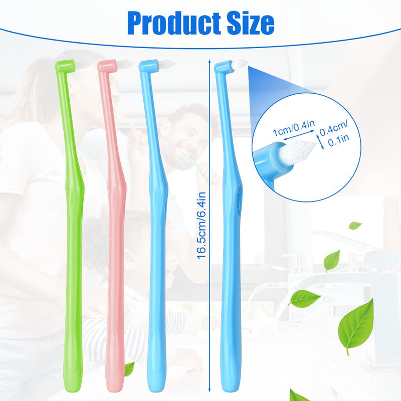ACWOO Tufted Toothbrush, Pack of 4 Single Tufted Brush Toothbrush Small Toothbrush Tufted Brush Soft Tufted Toothbrush Trim Toothbrush Single Interdental Space Brush for Detail Cleaning - NewNest Australia
