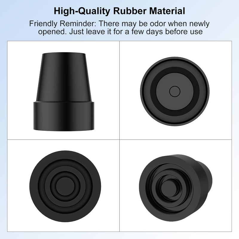 supregear Cane Tips (4-Pack), Non-Slip Stable 22 mm Replacement Cane Tip for Walking Cane Crutch Sticks High-Strength Rubber and Carbon Black Mixed Foot Pad Folding Cane Accessory, Black - NewNest Australia