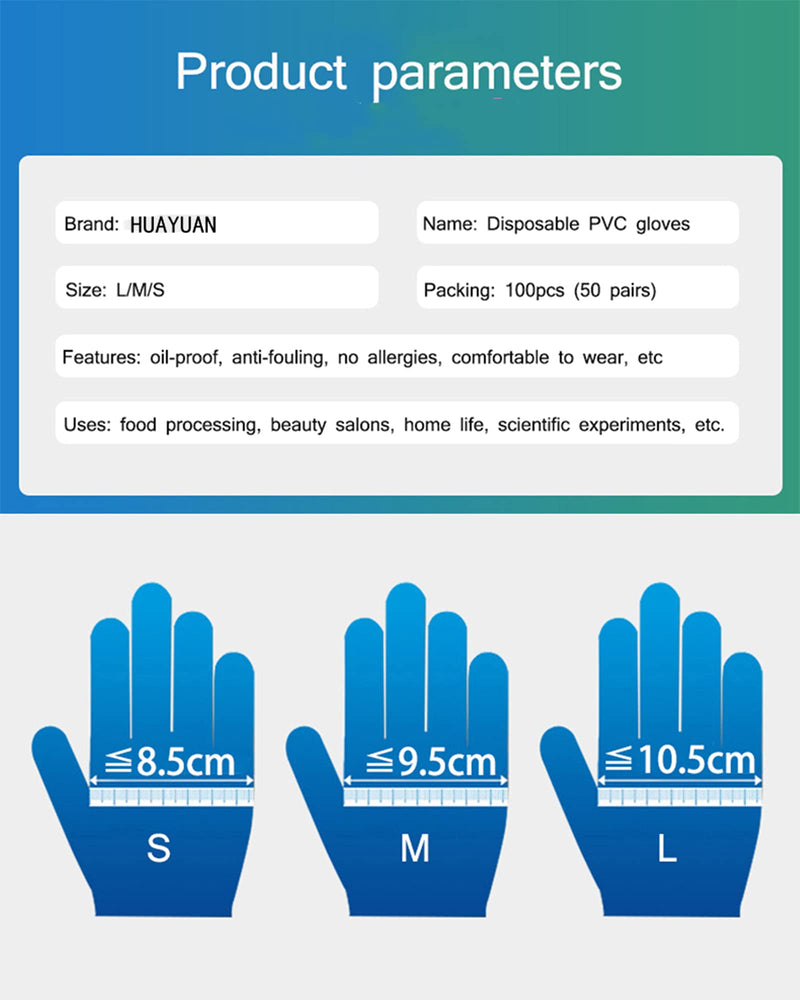 Unigloves Unicare Clear Vinyl GS0064-A Examination - Multipurpose, Powder Free and Latex Free Disposable Gloves, Box of 100 Gloves, Clear, Large - NewNest Australia
