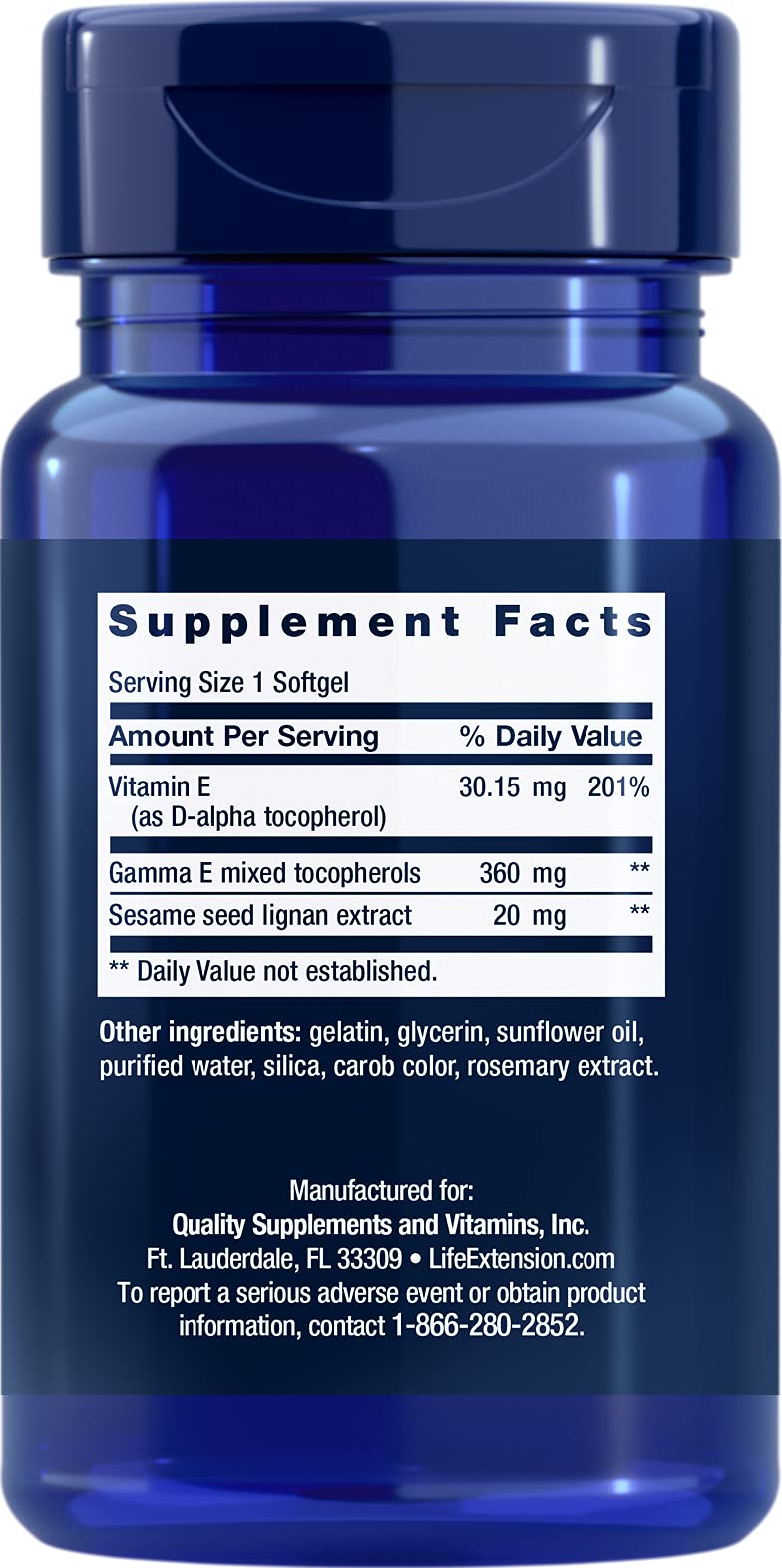 Life Extension Gamma E Mixed Tocopherols — Complete Spectrum of Vitamin E for Antioxidant Protection, Enhanced with Sesame Lignans - Gluten-Free, Non-GMO - 60 Softgels - NewNest Australia