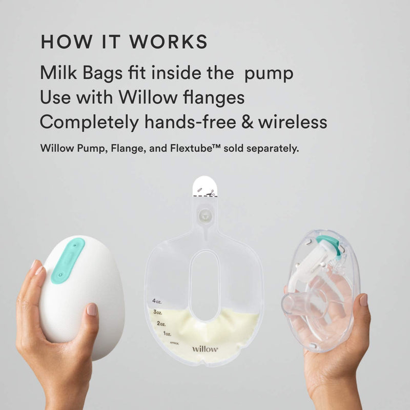 Willow Pump Spill-Proof Breast Milk Bags, 48 Count | Holds 4 oz. Per Bag | Self-Sealing Storage Bags, Recyclable & BPA Free | Breast Feeding Essential for The Willow Pump - NewNest Australia