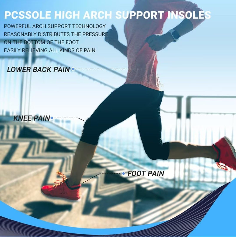 Pcssole Orthopedic Insoles Work Shoes, Shoe Insoles For Heel Spurs, Flat Feet, Plantar Fasciitis, Foot Pain, Insoles For Men And Women, Blue, Xs:Women (3.5-5.5) 24 Cm - NewNest Australia