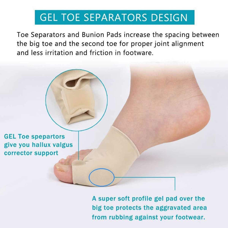 Jytoponline Bunion Corrector And Pain Relief Kit, Gel Bunion Pads And Cuff, Toe Separator, Spacer For Men And Women, Hammer Toe, Hallux Valgus, Big Toe Joint In Toe, 9 Pieces - NewNest Australia