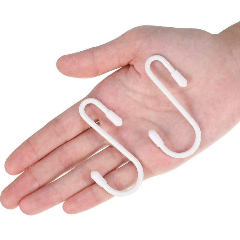 36 Pieces S Shaped Hooks Hanging Heavy Duty S Hooks Hanger for Kitchen, Bathroom, Bedroom, Office, Pan, Coat, Bag, Plants (White,2.4 Inch) 2.4 Inch White - NewNest Australia