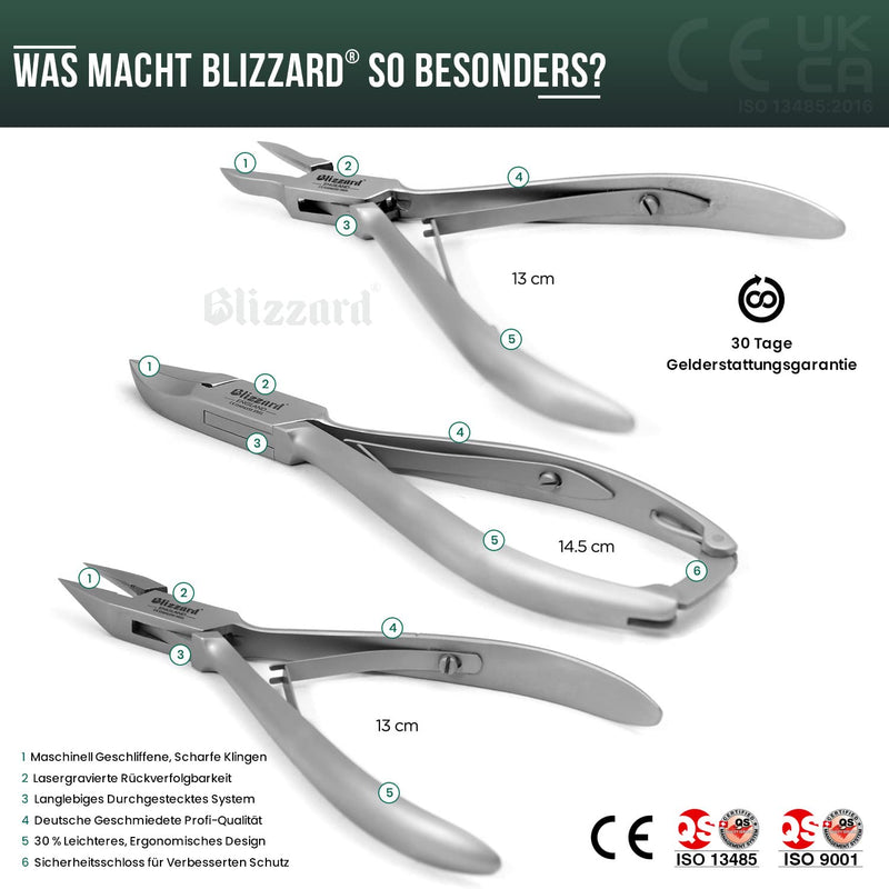 Nail Clippers by Blizzard, 3-Piece German Forged Podiatry Tool Kit, Concave, Arrow and Flame Nippers for Thick and Ingrown Toe Nails - Hospital Grade… 3 Count (Pack of 1) - NewNest Australia