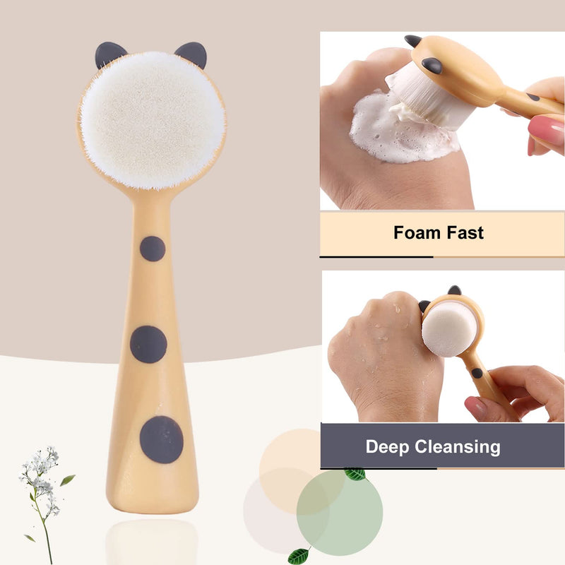 Face Brush Face Scrubber, Hysotok Facial Cleansing Brush with Soft Bristles for Face Cleansing Wash Scrub, Face Cleanser Brush for Facial Exfoliating Massaging Skin Care (Yellow) - NewNest Australia