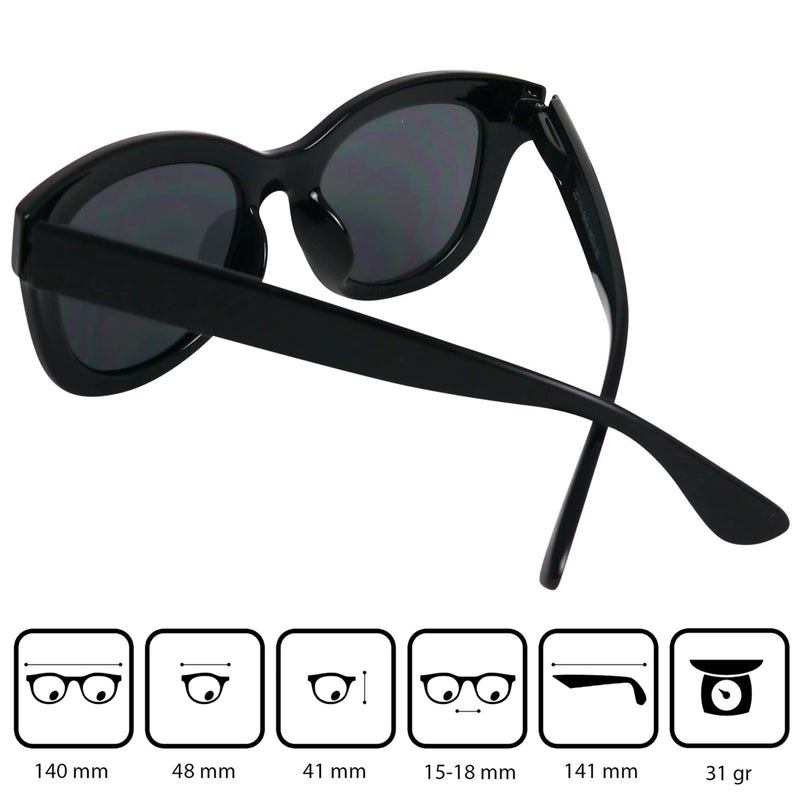 Mini glasses, stylish retro sunglasses with prescription, plastic glasses frame with thick frame (black) and large lenses, free case, women's reading sunglasses 1.5 diopters - NewNest Australia